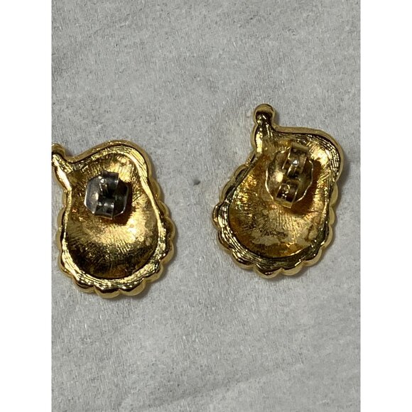 Santa Claus Gold-Tone Enamel Stud Earrings For Christmas - Picture 5 of 6